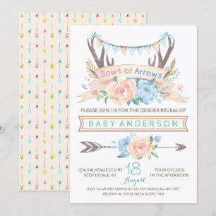 Tribal Antler Gender onthullen Baby shower Uitnodi Kaart