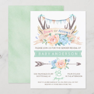 Tribal Antler Gender onthullen Baby shower Uitnodi Kaart