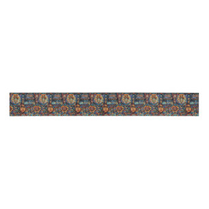 Tribal Aqua "Pre-Columbian Tapestry" Grosgrain Rib Lint