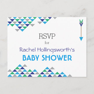 Tribal & Arrow Baby Boy Shower RSVP Briefkaart