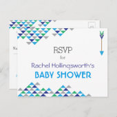 Tribal & Arrow Baby Boy Shower RSVP Briefkaart (Voorkant / Achterkant)