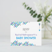 Tribal & Arrow Baby Boy Shower RSVP Briefkaart (Staand voorkant)