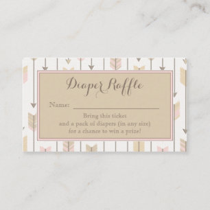 Tribal Arrow Baby shower Diaper Raffle Ticket Tan Informatiekaartje
