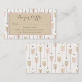Tribal Arrow Baby shower Luier Raffle Ticket Tan Informatiekaartje (Voorkant / Achterkant)