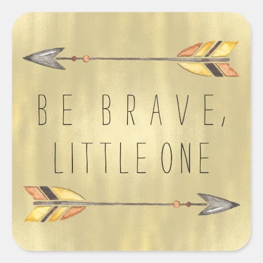 Tribal Arrow-Baby shower Vierkante Sticker (Voorkant)