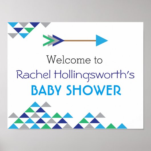 Tribal & Arrow Baby Shower Welkome Poster (Voorkant)