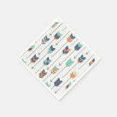 Tribal Arrow Blauw Sinaasappel Green Paper servett Servetten (Hoek)