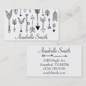 Tribal Arrow Bohemian Hand Drawn Art Visitekaartje (Voorkant / Achterkant)