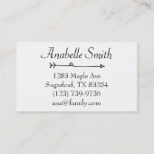 Tribal Arrow Bohemian Hand Drawn Art Visitekaartje (Achterkant)