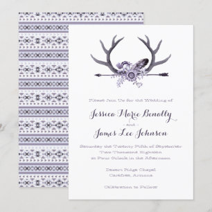 Tribal Arrow en Antlers Paars Kaart