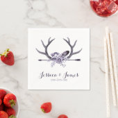 Tribal Arrow en Antlers Paarse Servetten (Insitu)