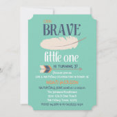 Tribal Arrow en Feather verjaardagsfeestje blauw g Kaart (Voorkant)