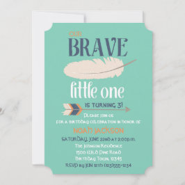 Tribal Arrow en Feather verjaardagsfeestje blauw g Kaart