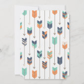 Tribal Arrow en Feather verjaardagsfeestje blauw g Kaart (Achterkant)