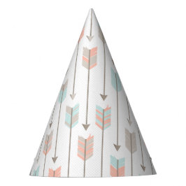 Tribal Arrow Grey Roze Blauw Verjaardagsfeest Pet Feesthoedjes