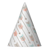 Tribal Arrow Grey Roze Blauw Verjaardagsfeest Pet Feesthoedjes (Links)