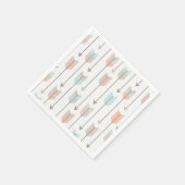 Tribal Arrow Grijs Roze Blauw Papier Servetten (Hoek)