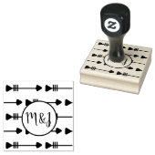 Tribal Arrow Initiaal Wedding Logo Design Stamp Rubberstempel (Gestempeld)