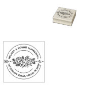 Tribal Arrow Roos Flowers Round Family Address Rubberstempel (Gestempeld)