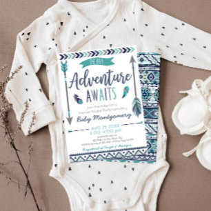 Tribal Arrows Adventure Boy Baby shower Invitation Kaart