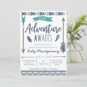Tribal Arrows Adventure Boy Baby shower Invitation Kaart (Staand voorkant)