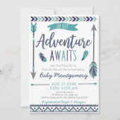 Tribal Arrows Adventure Boy Baby shower Invitation Kaart (Voorkant)