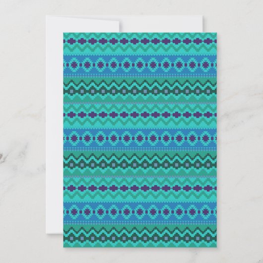 Tribal Arrows Baby shower Abstract blauw en groen Kaart (Achterkant)