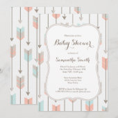 Tribal Arrows Baby shower Invitation Kaart (Voorkant / Achterkant)
