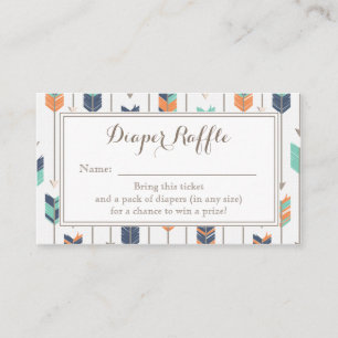 Tribal Arrows Boy Baby shower Diaper Raffle Ticket Informatiekaartje