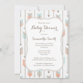 Tribal Arrows Boy Baby shower Invitation Kaart