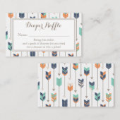 Tribal Arrows Boy Baby shower Luier Raffle Ticket Informatiekaartje (Voorkant / Achterkant)