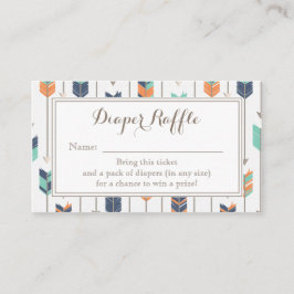 Tribal Arrows Boy Baby shower Luier Raffle Ticket Informatiekaartje