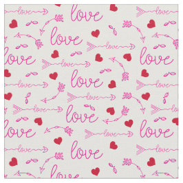 Tribal Arrows en Red Love Hearts Boho Valentijnse  Stof