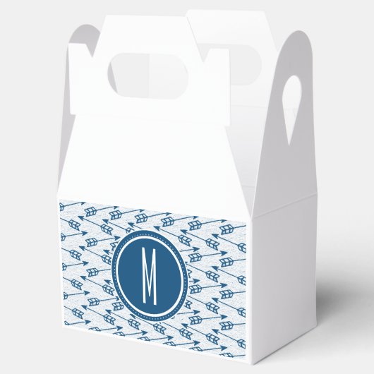 Tribal Arrows | Marine Monogram Bedankdoosjes (Geopend)