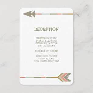 TRIBAL ARROWS   RUSTIC WEDDING RECEPT INVITE INFORMATIEKAARTJE