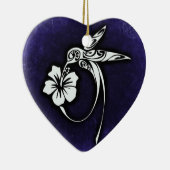 Tribal Art Bird Motif on Blue Keramisch Ornament (Rechts)