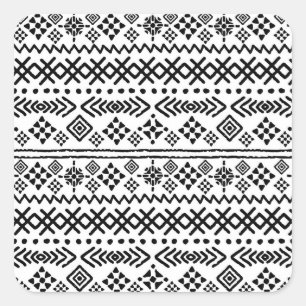 Tribal art boho: geometrisch naadloos. vierkante sticker