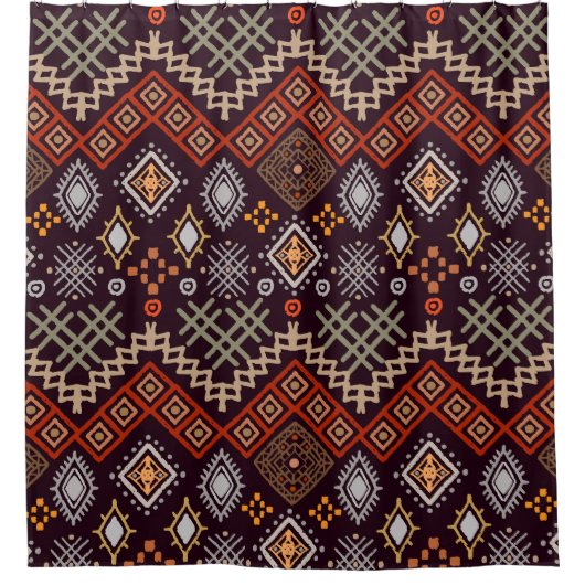 Tribal Art Boho geometrische print Douchegordijn (Voorkant)