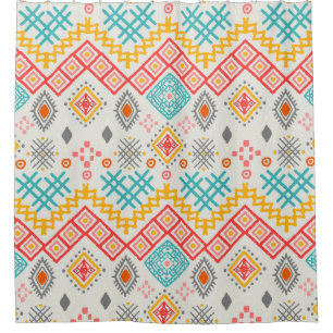 Tribal art: boho geometrische print. douchegordijn