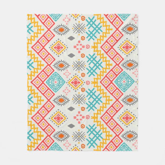 Tribal art: boho geometrische print. fleece deken (Voorkant)