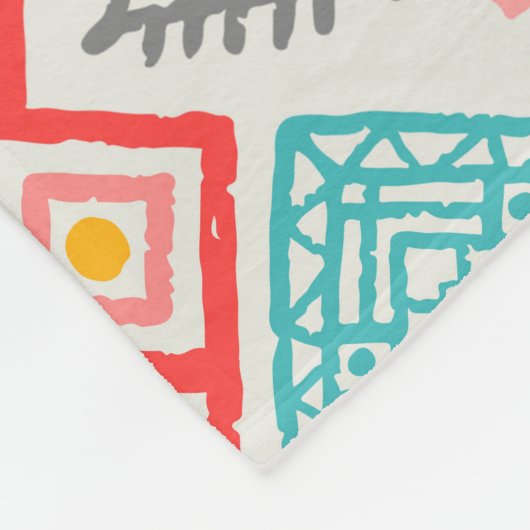 Tribal art: boho geometrische print. fleece deken (Hoek)