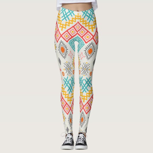 Tribal art: boho geometrische print. leggings (Voorkant)