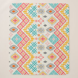 Tribal art: boho geometrische print. sherpa deken