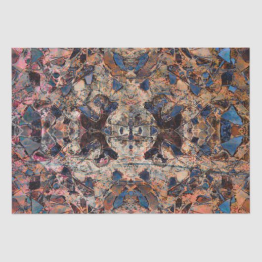 Tribal Art  bruin textuur Grunge Design Tissuepapier (Voorkant)