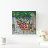 Tribal Art Design of Native American Vierkante Klok (Huis)