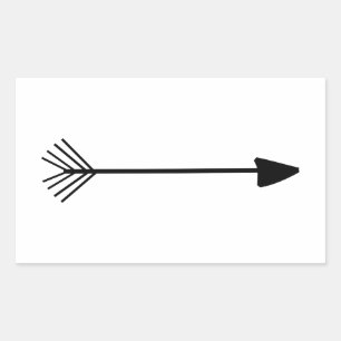 Tribal Art Enkele Zwarte Pijl op Aangepaste achter Rechthoekige Sticker