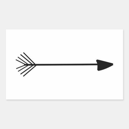Tribal Art Enkele Zwarte Pijl op Aangepaste achter Rechthoekige Sticker (Voorkant)