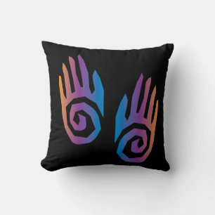 Tribal Art Pillow. Tribal Hands Home Decor Kussen