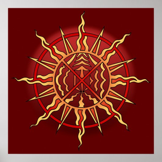 Tribal Art Poster Native Spiritueel Print Poster (Voorkant)