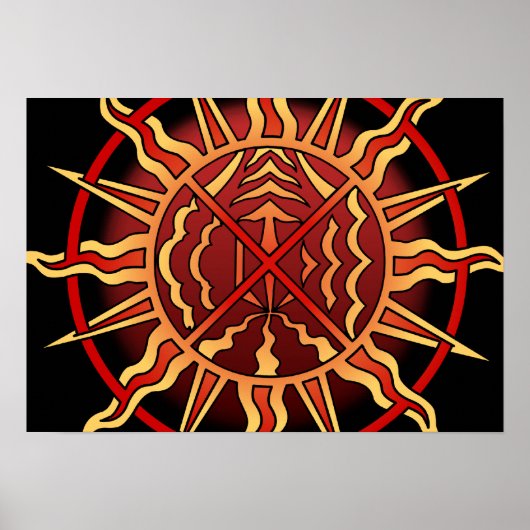 Tribal Art Poster Spitiual Native Art Print Poster (Voorkant)